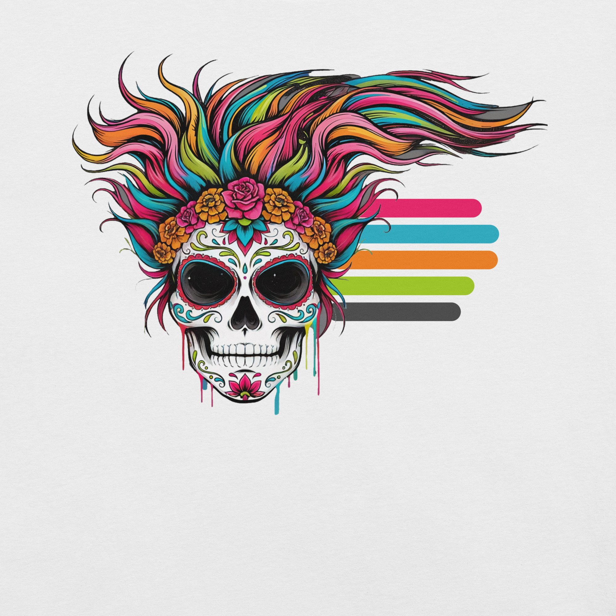 Sugar High unisex T-shirt in Solid White Blend, front view